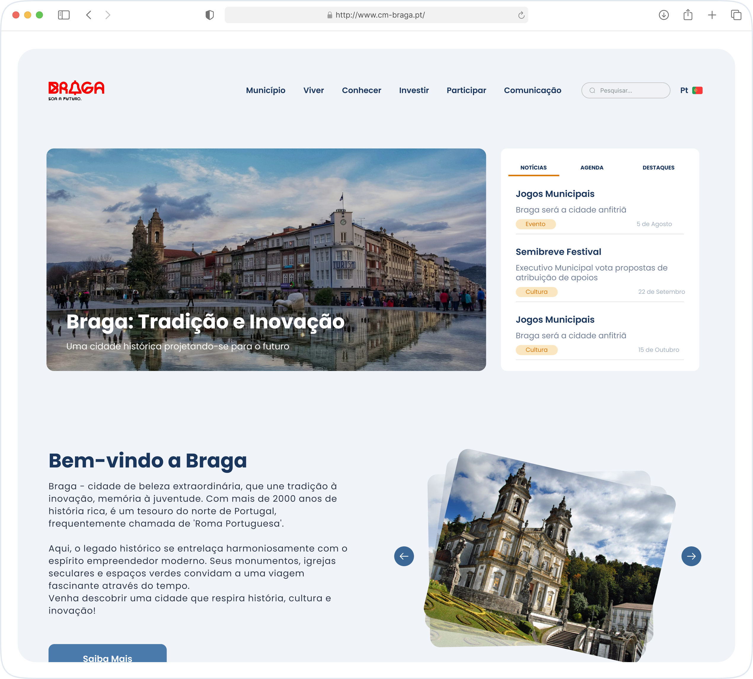 Braga Homepage Redesign