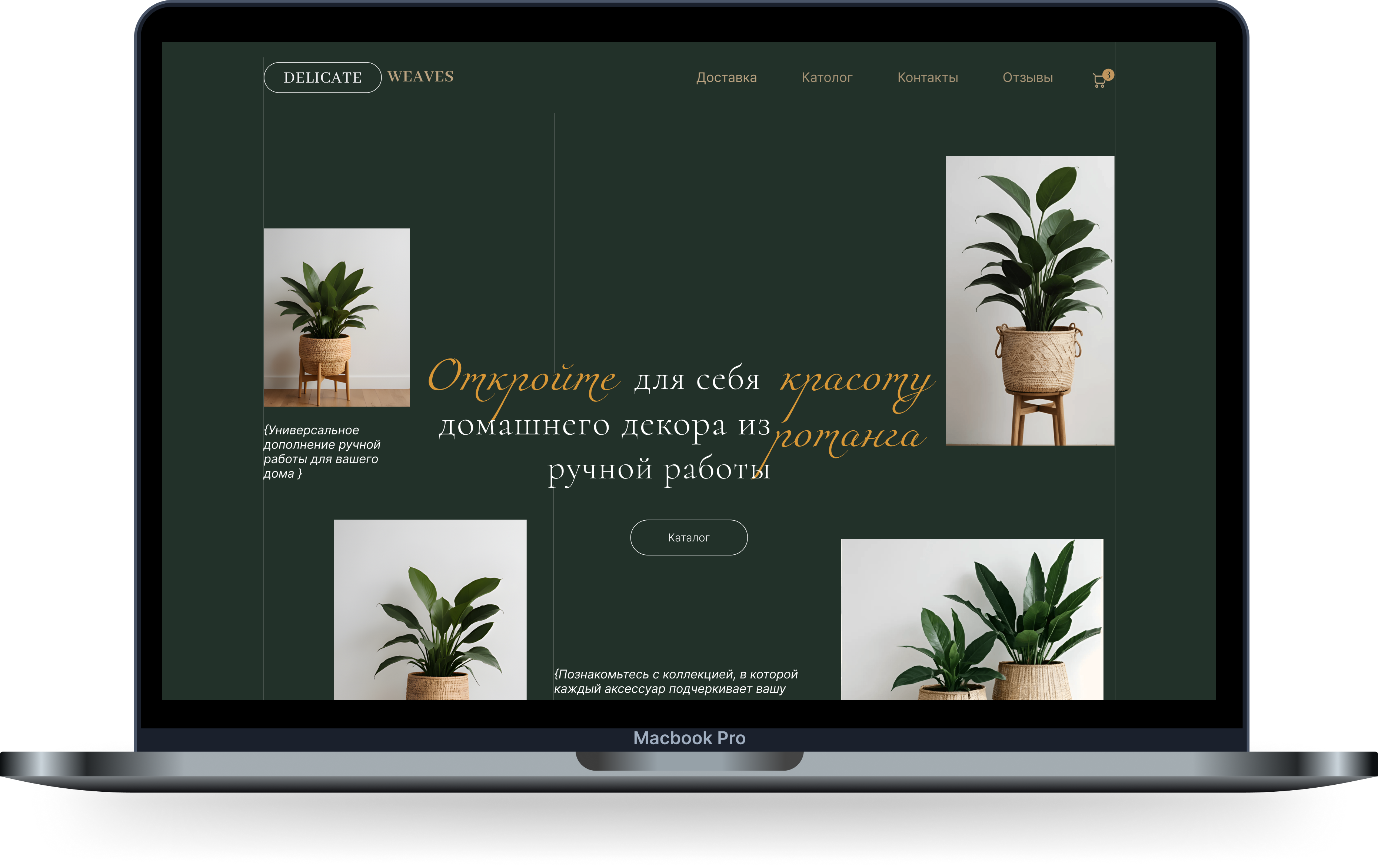 Delicate Weaves Website Mockup